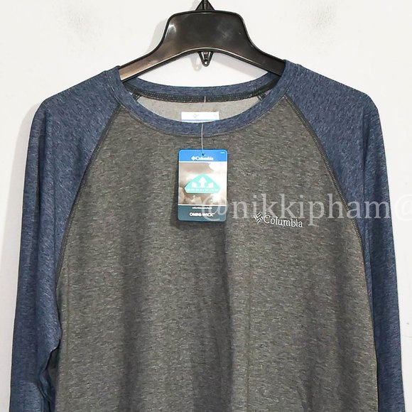 NWT Columbia Men’s Long Sleeve Raglan Tee size XL Omni-Wick™ in blue - Picture 3 of 7